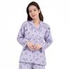 SAZAC Kuromi Gingham Pajama Cotton Long Sleeve and Loungewear Set, 100% Broadcloth, Women's Pants, (Purple/M/SAN1782)