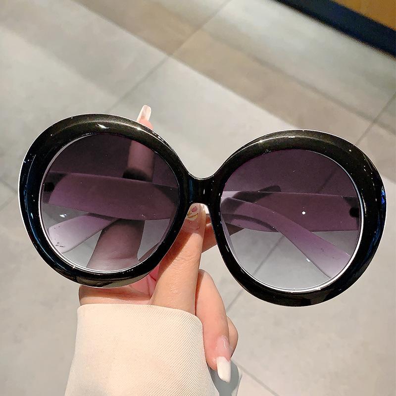 Солнцезащитные очки оверсайз круглые с большой оправой женские для мужчин дизайнерские брендовые класса люкс винтажные панк популярные очки розовые линзы