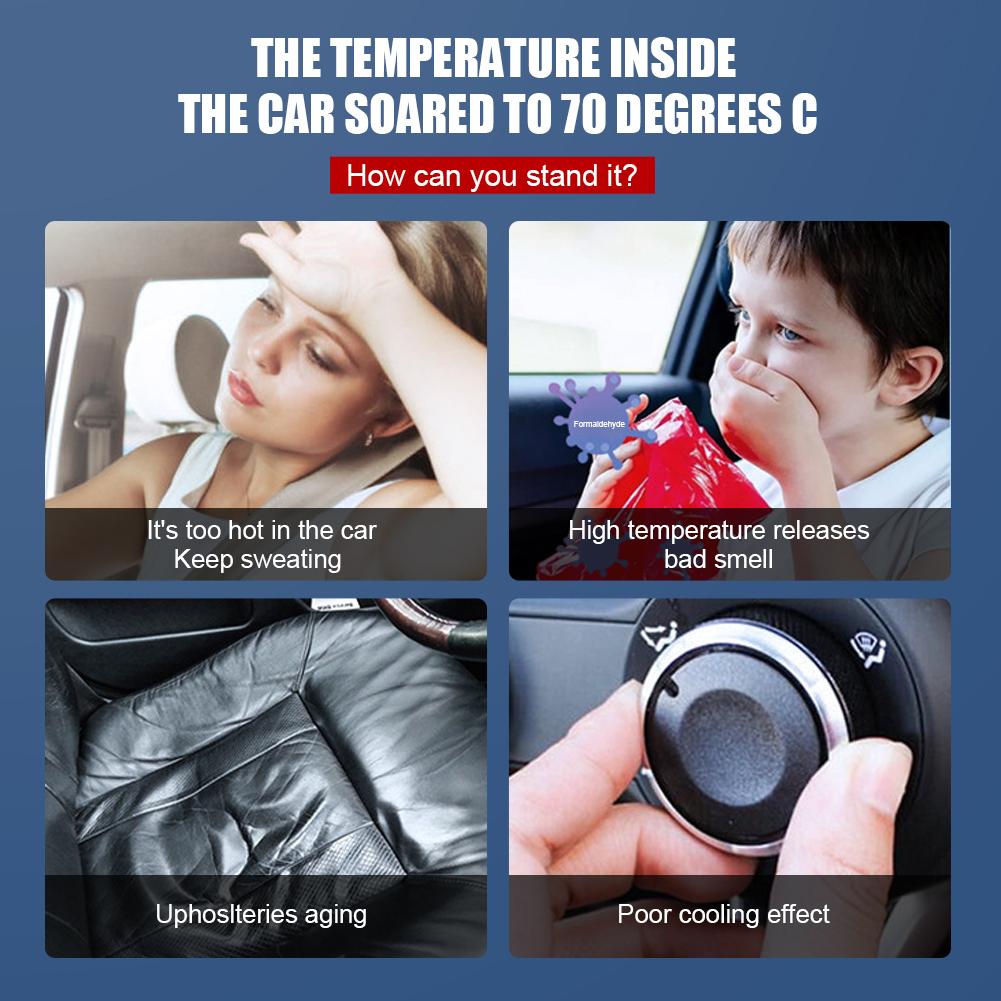 70*140cm Car Windshield Shade Universal Front Windscreen Sun Shade Sun Protection Double-Layer Window Cover Collapsible for Auto With Storage Bag