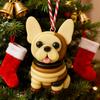 Bulldog Ornament Set French Style Button Puppy Hanging Pendant Home Party Christmas Holiday Decoration