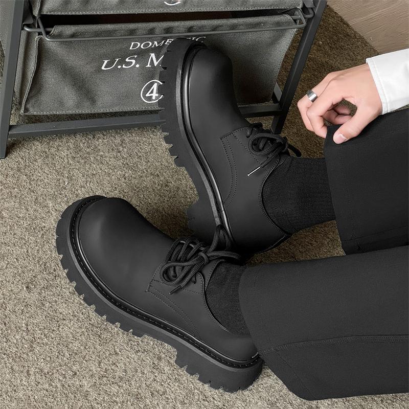 Fashion Classic Thick Soled Men's Leather Shoes Brand Designer Style Plus Size 38-43 Fashion Adult Quality Luxury Business Derby Shoes