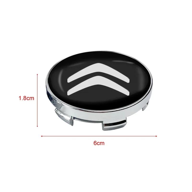 4pcs 60mm Car Wheel Center Hub Cap Rim Cover Emblem Stickers For Citroen C2 C3 C1 C4 C5 C6 DS3 DS4 Xsara Berlingo Saxo Picasso