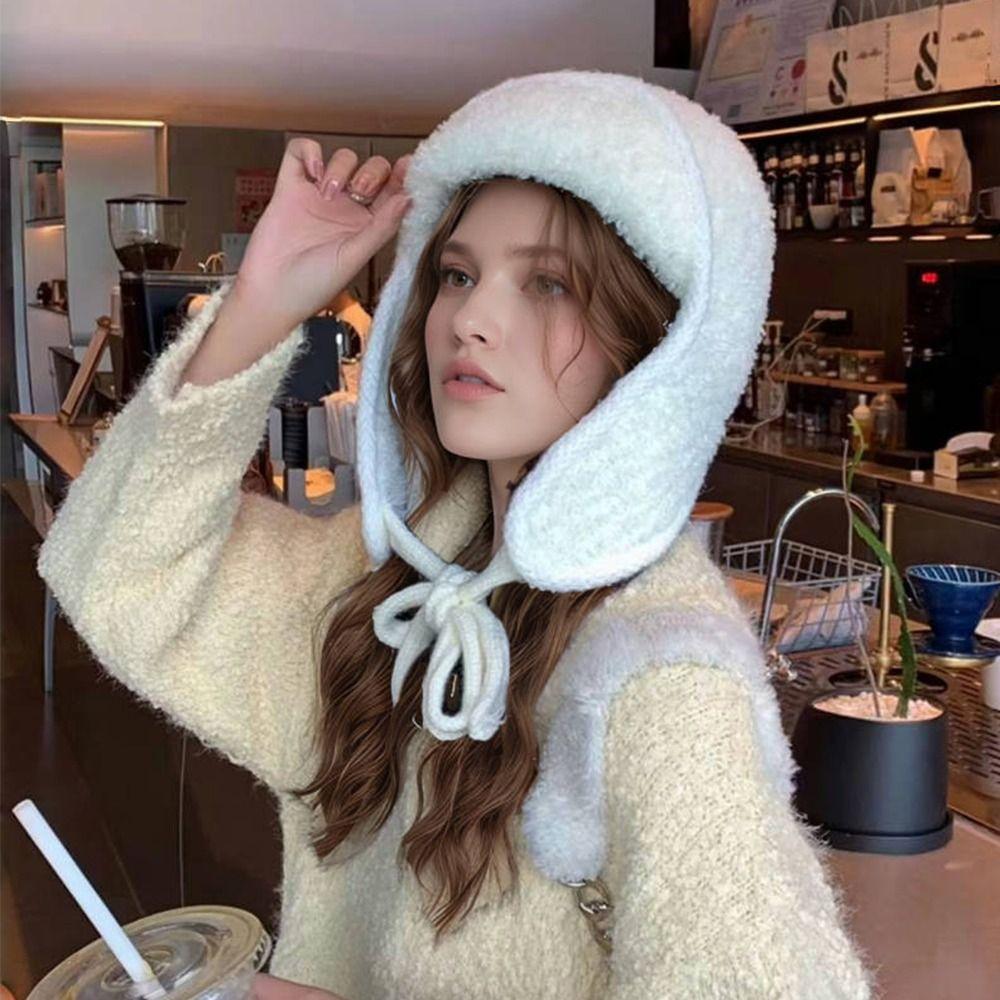 Teddy Fleece Bonnet Caps Thickened Lei Feng Hat Fashion Winter Plush Hat Outdoor