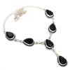 Black Spinel Gemstone 925 Sterling Silver Jewelry Necklace 18" v5T21