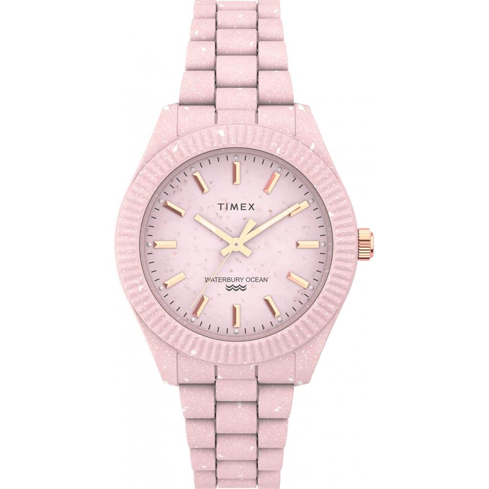 TIMEX Watch Timex Waterbury Ocean Pink Dial Recycled Plastic Mineral Glass Quartz 37MM America Watch TW2V33100
