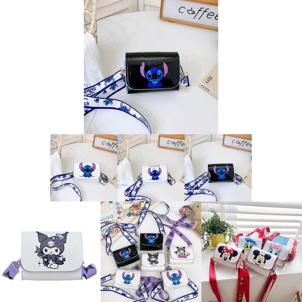 Детская сумка-кроссбоди Stitch для перекусов, легкая мини-сумочка из ПУ для детского сада