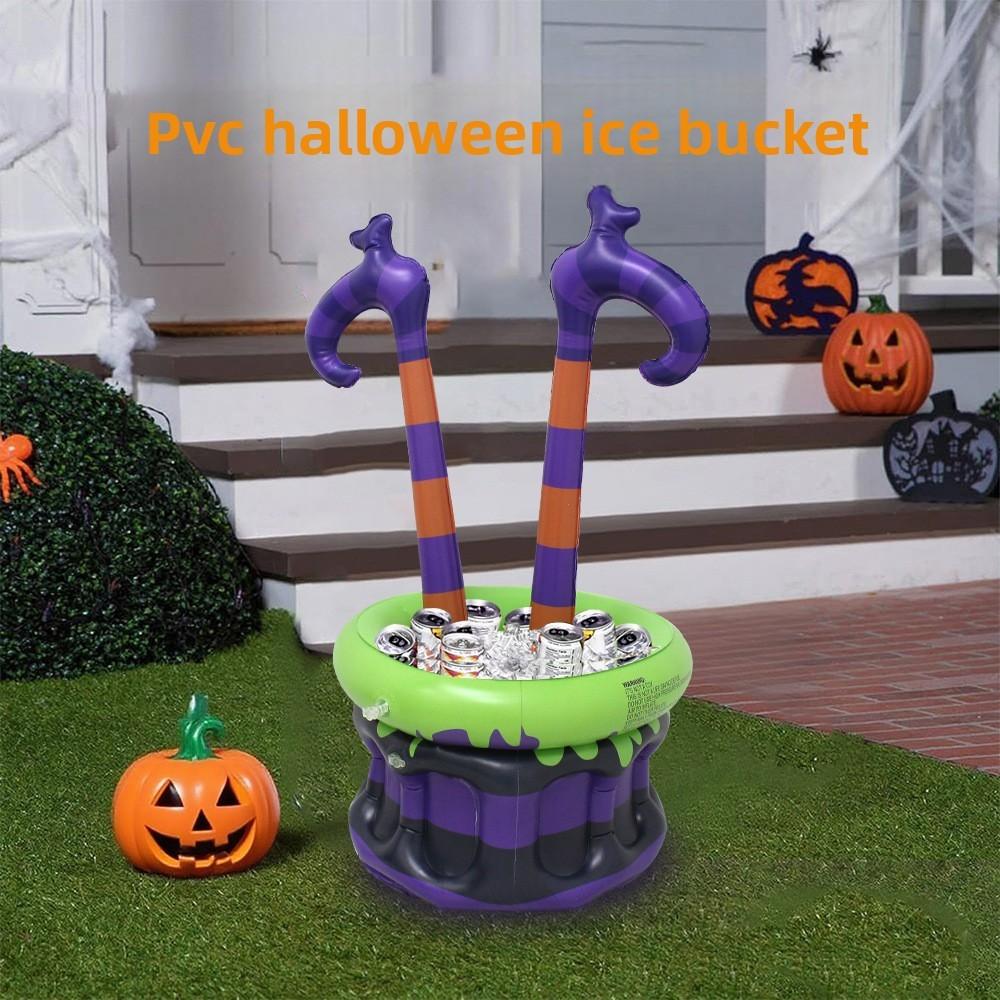 Inflatable Witch Pvc Ice Bucket For Halloween With Cold Drink Toy Dispenser