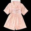 Vintage Elegant Sweet Pink Women's Pajamas Herringbone Twill Simulated Silk Home Sleepwear New Summer Lazy Nightwear