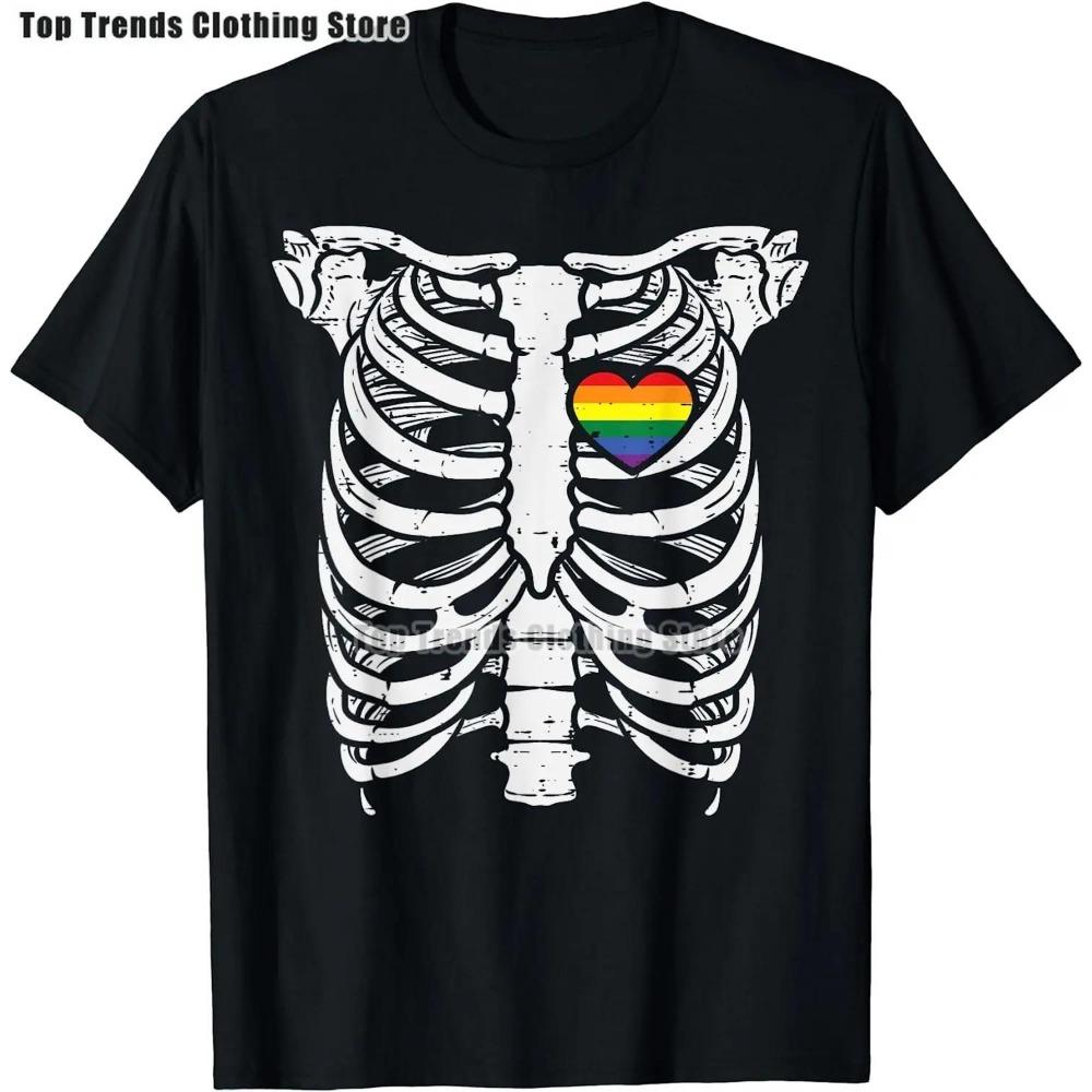 Скелет пьет кофе ЛГБТ-Q Пансексуальная гордость Пан флаг футболка