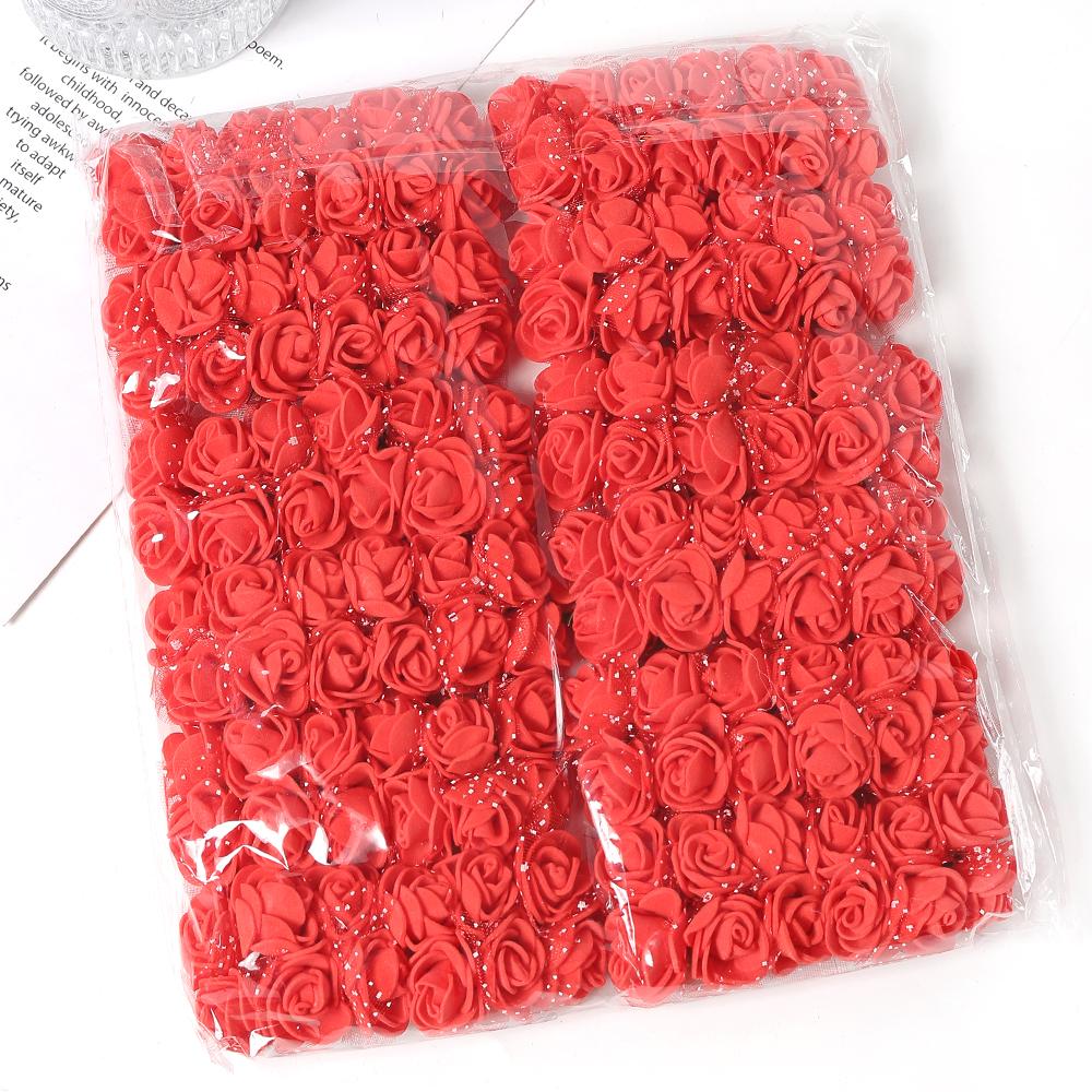 96 шт. Мини Роза Искусственные Цветы Букет 7,5 см Пена Искусственные Цветы Свадебное Украшение для Дома Комнатный Декор DIY Подарки Аксессуары