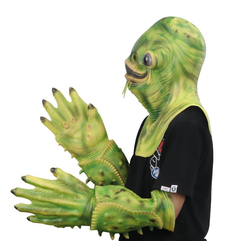 Хэллоуин косплей ужас сома маска с перчатками для маскарада Хэллоуин вечерние латексная маска на все лицо вечерние маска для взрослых