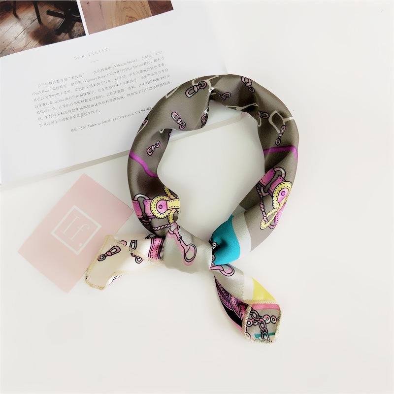 50 Spring/Summer New Small Scarf Small Square Scarf Women'S Professional Decoration Printed Professional Fashion Scarf