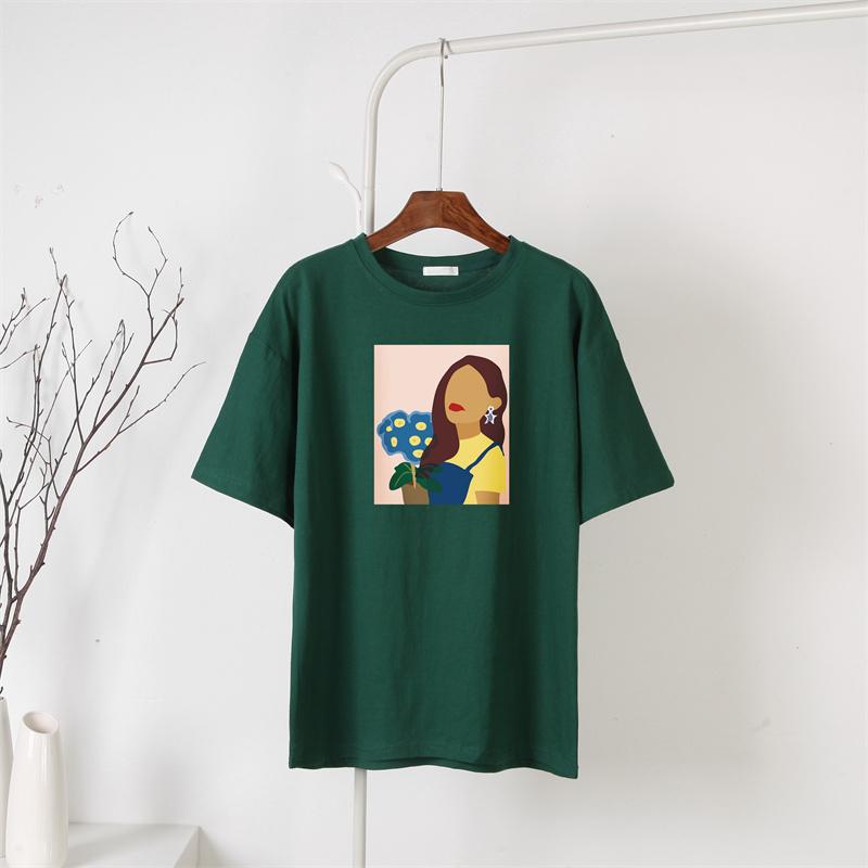 Hirsionsan новая футболка в стиле Харадзюку с графическим принтом, женская футболка из 100% хлопка с короткими рукавами, летний мягкий пуловер большого размера, топ