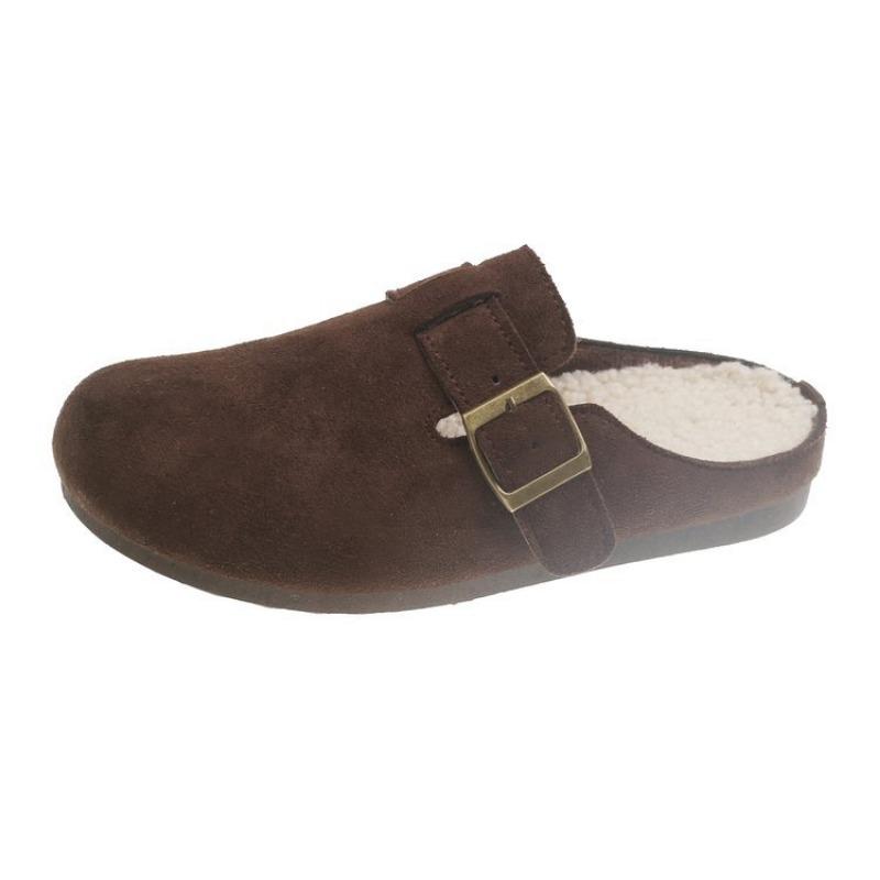 Новые осенне-зимние ретро туфли-буркен, полушлепанцы, женская обувь на одну ногу, повязка на голову, увеличивающая рост