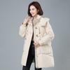 Winter New Down Cotton Coat Women's Mid Length 2025 Winter Loose Hooded Cotton Coat Thickened Foreign Style Cotton Coat Coat