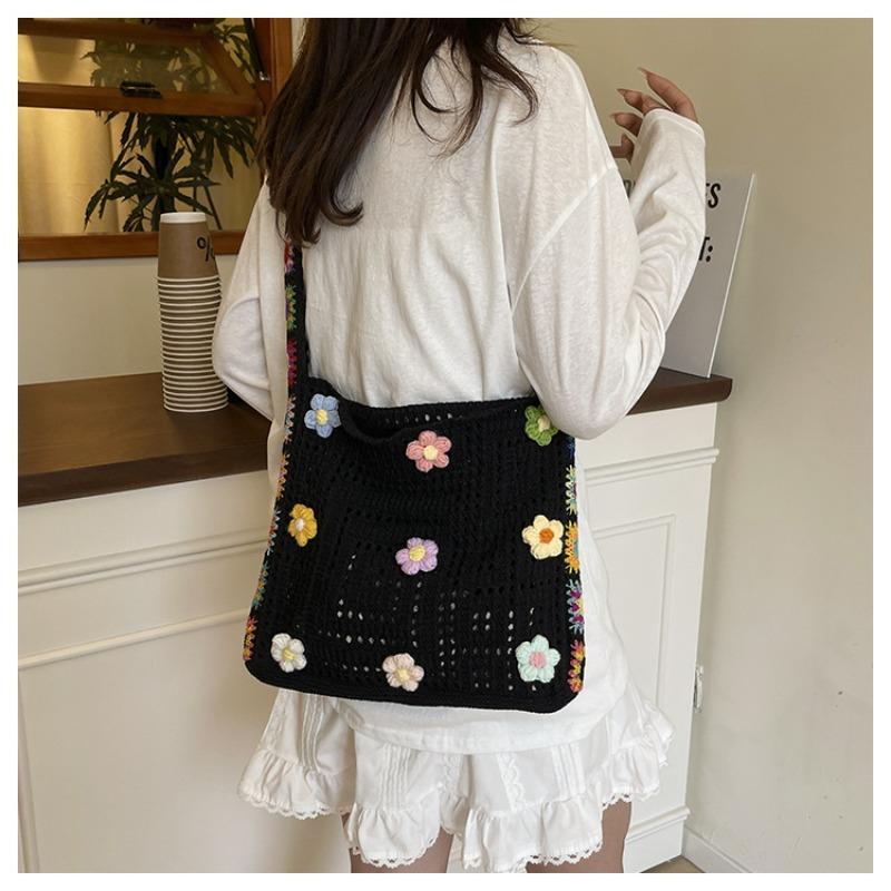 Вязаная сумка в стиле ленивого ветра, женская новая модная и популярная сумка-тоут, сумка на плечо большой вместимости, сумка-тоут