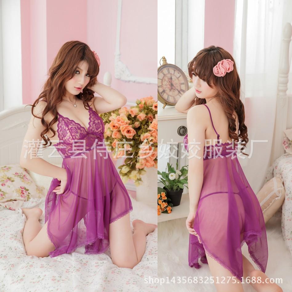 Sexy underwear perspective sexy mesh, hot teasing, free of suspenders