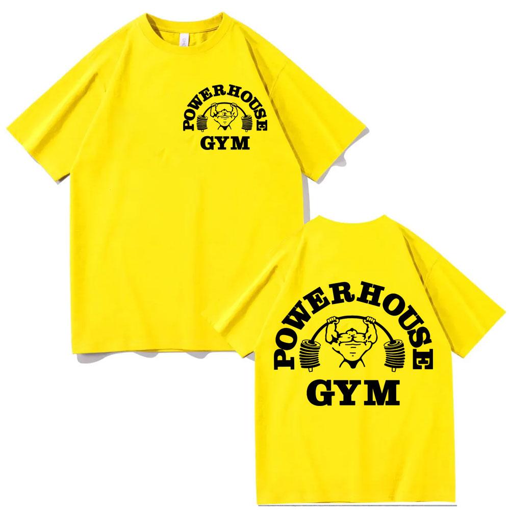 Powerhouse Gym Графические Футболки Мужские Женские Мода Повседневная Спорт Короткий Рукав Футболка Высококачественный Хлопок Оверсайз Футболки