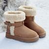Женские зимние сапоги-дутики из овечьей шерсти с защитой от мороза, новинка 2025 года, теплые короткие сапоги с толстой подкладкой из шерсти