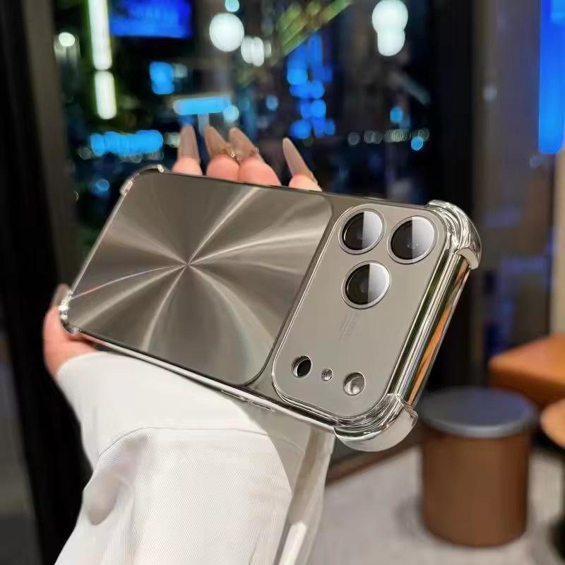 Роскошный чехол с покрытием, текстурой CD, лазерной эстетикой для iPhone 17 Air 16 15 14 13 Pro Max Plus, ослепляющий, цвета Аврора, броня, противоударная крышка