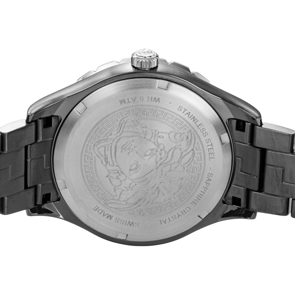 Мужские часы Versace Helenium, VE3A00620, Кварцевый механизм, Водонепроницаемые, Сапфировое стекло, Черный циферблат, Нержавеющая сталь [Параллельный импорт]