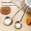 Скиммер из нержавеющей стали с мелкой сеткой для снятия жира, ложка-дуршлаг, фильтр для жира/масла/пены с ручкой, кухонный инструмент