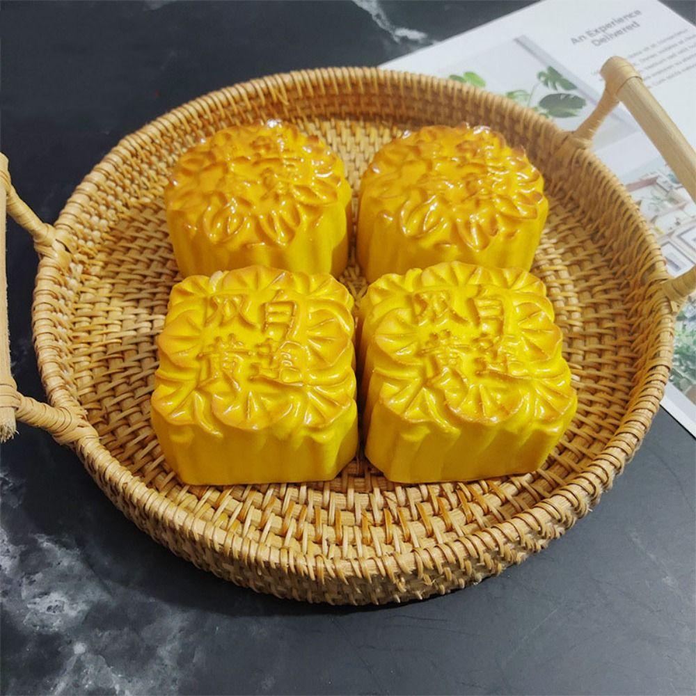 Square/Round Simulation Moon Cake PU Mid Autumn Window Food Decoration Moon Cake Mode  Store Window