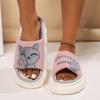 Lucky Cat, Linen Slippers, Women's Shoes, Home Slippers, Thick Soled Slippers