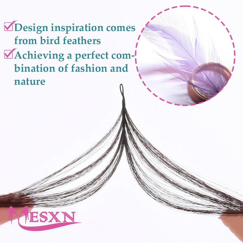 MESXN Third Feather New Hair Extensions Straight Natural Real Human Hair Microring Hair Extensions Brown Blonde For Salon