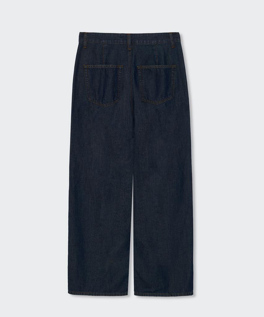 MUSINSA STANDARD WOMAN Women'S Tencel One-Pleat Extra Wide Denim Pants [Deep Indigo]