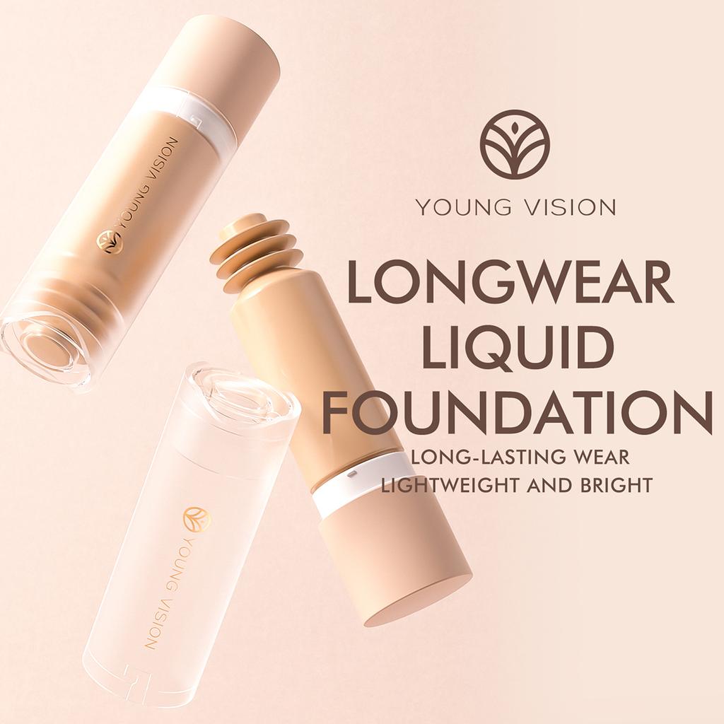 Detachable Bottom Press Liquid Foundation Matte Control Oil Full Coverage Non-removable Waterproof Face Base Makeup