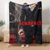 1pc Scarface-Inspired Flannel Blanket - Soft Cozy All-Season Throw for Bedroom, Sofa, Camping, Travel - Perfect Gift for Movie FansB56
