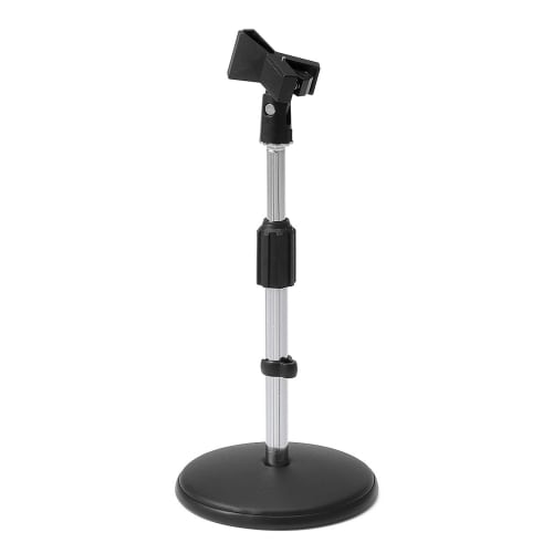 Sanwa Direct Desktop Microphone Stand with Microphone Holder, Height 25-40cm, with Clip, 1 Piece, 400-SPST2