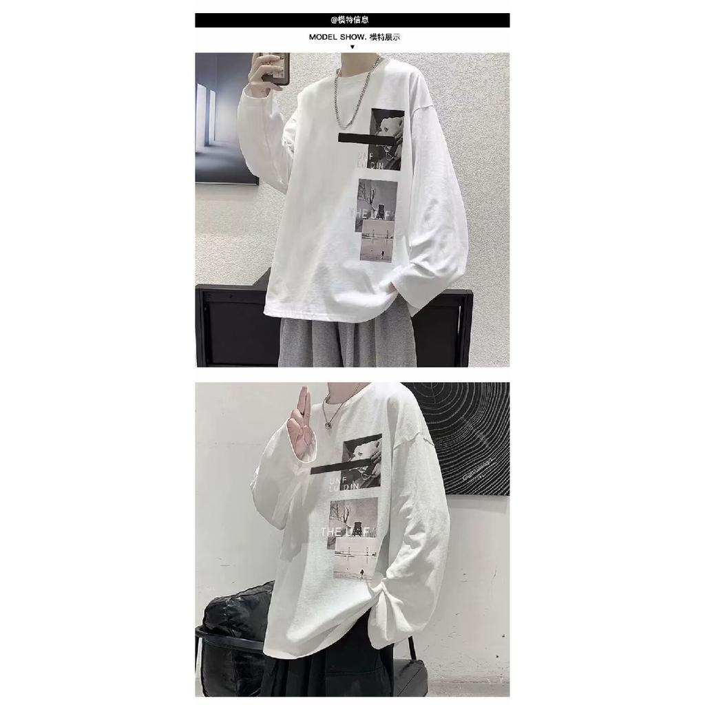 Напечатанный свитер осень-зима для мужчин весна и осень 2024 года, корейский новый свободный топ с круглым вырезом, шикарный стиль Гонконга, модный