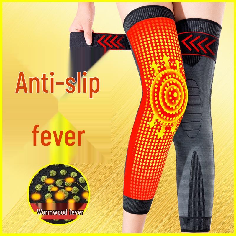 Повязка на колено с самонагревом Artemisia Argyi - Нескользящая, теплая, унисекс леггинсы для осенне-зимних видов спорта