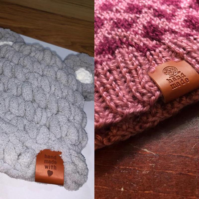 20Pcs Handmade With Love Labels Tags Synthetic Leather Garment Sewing Crafts Diy