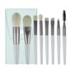 8 Pcs Mini Makeup Brush Set Portable Foundation Powder Blush Eyeshadow Eyelash Travel Brush
