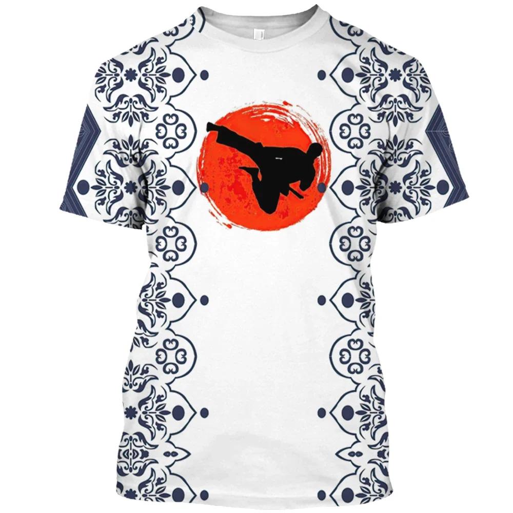 Japan Training T-shirt Men's 3d Karate Printed Tee Tops Oversized Short-sleeved Sportswear Men Quick-drying T Shirt