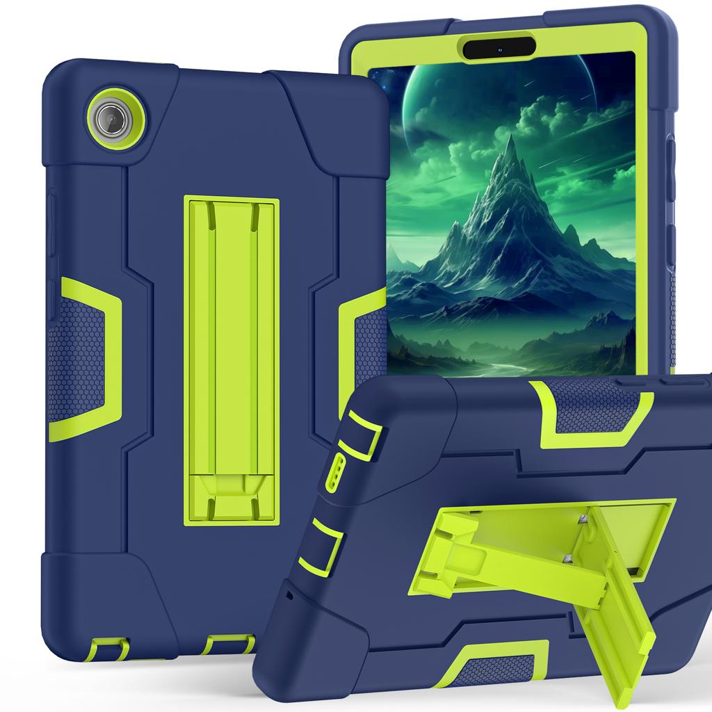 Kickstand Tablet Case for Lenovo Tab One (K9) 2025 8.7inch Model TB305FU PC-Silicone 3-Layers Rugged Heavy Duty Cover Shockproof