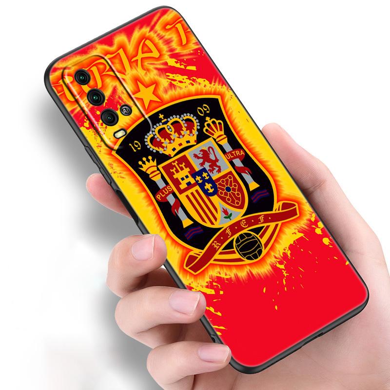 Силиконовый чехол для телефона с гербом Испании и флагом для Xiaomi Redmi Note 11 10 9 8 Pro 11T 10T 10S 9S 8T 9 9A 9C 9T, черный чехол
