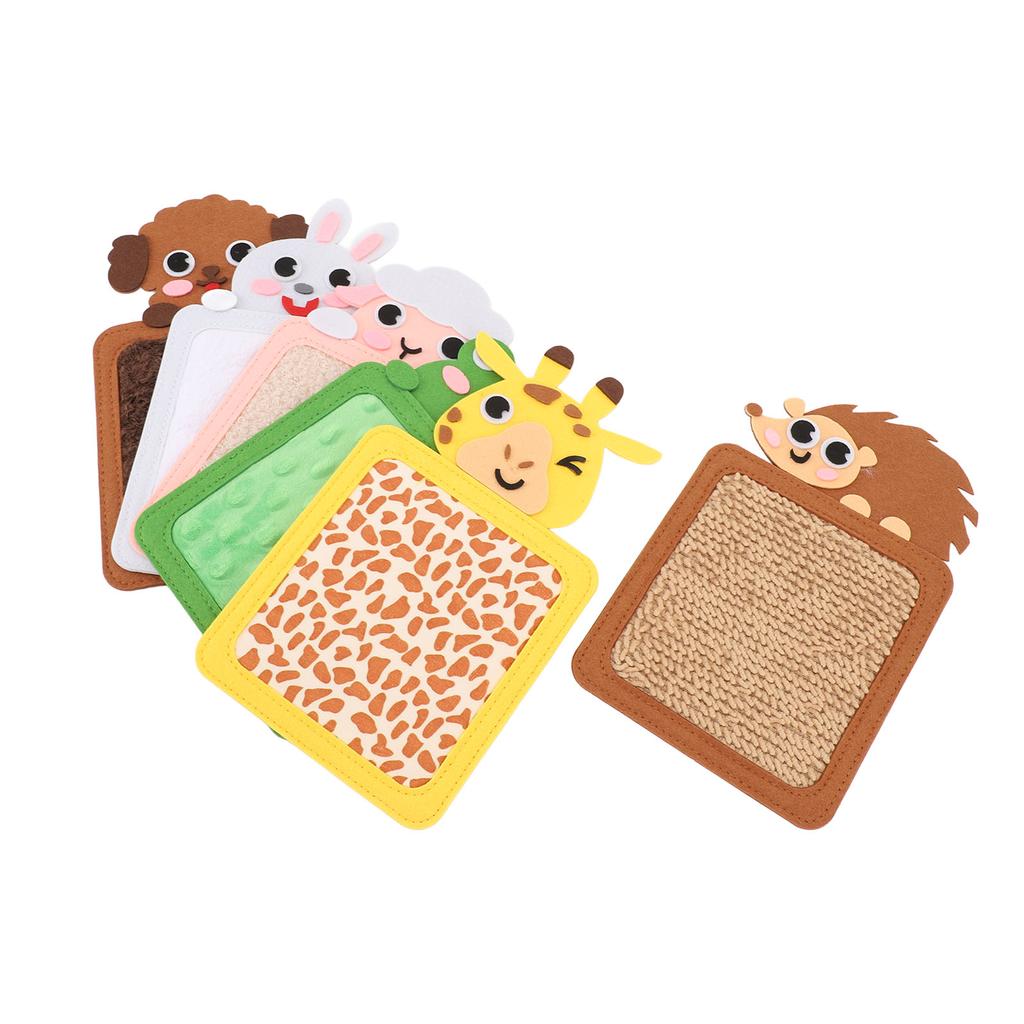 6 шт. сенсорных ковриков для детей-аутистов, текстурированные игровые обучающие игрушки, милые животные, сенсорные плитки f