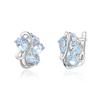 Elegant 925 Sterling Silver Clasp Earring Leaf Style Fancy Design S Natural Sky Blue Topaz Gemstone Jewelry for Women's Valentines Gift