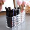 Контейнер для кистей для макияжа, удобный видимый держатель с 3 отделениями, настольная коробка для канцелярских принадлежностей для домашнего использования