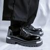 Новые высококачественные кожаные трендовые мужские туфли Повседневная роскошь Вечеринка Активный отдых Прогулка Обувь на высокой толстой подошве