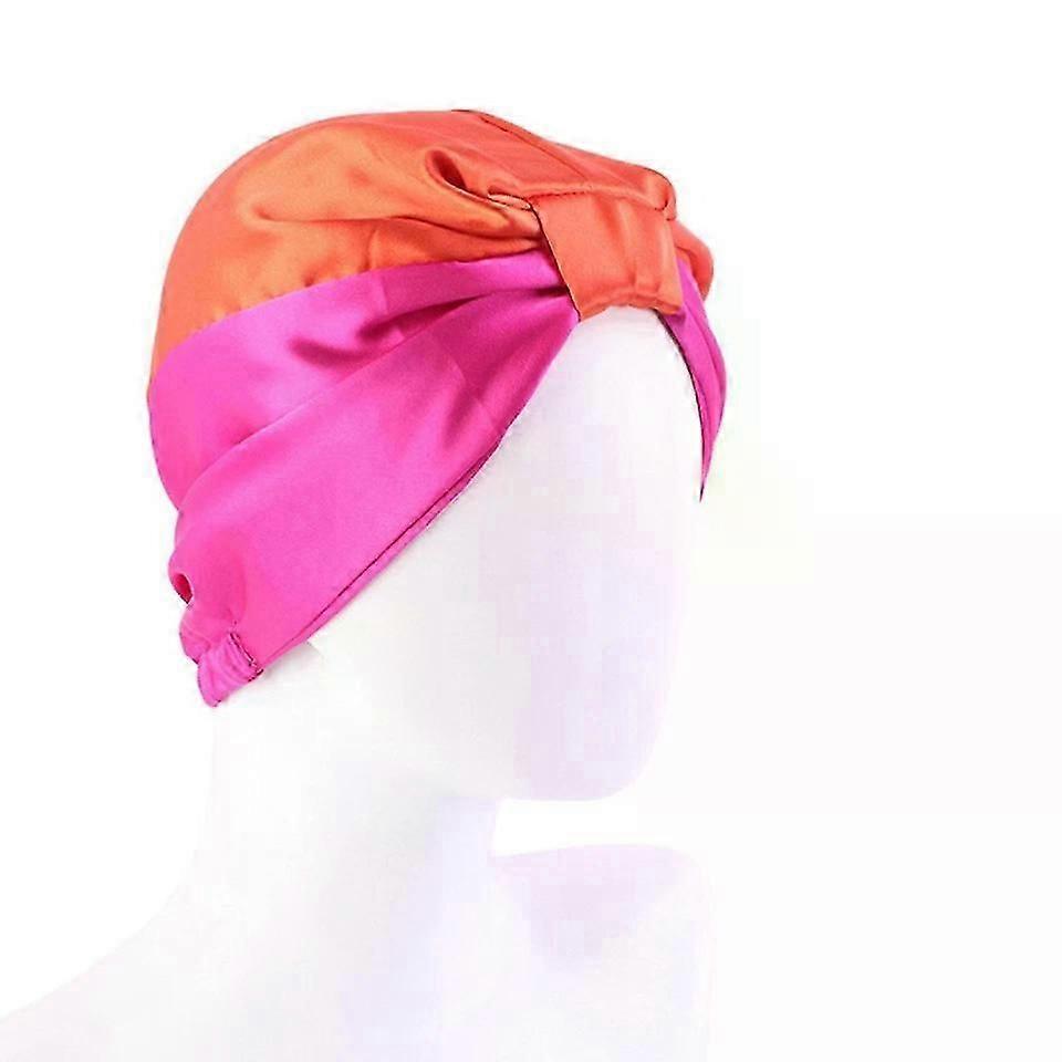 Muslim Turban Scarfs, Turban Caps, 2pcs Women's Creative Silk Head Covers