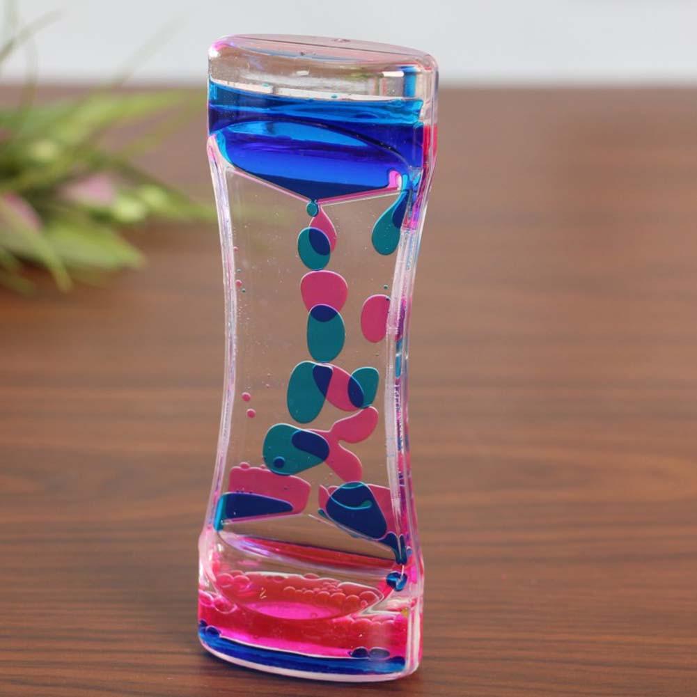 Double Color Sand Hourglasses Colorful Liquid Timer Anxiety Relief Liquid Motion Timer Bubble Timer Oil Hourglass Home Decor