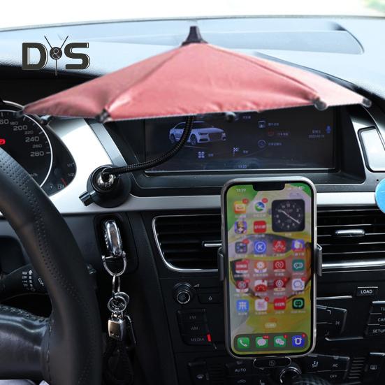 Magnetic Phone Umbrella Adjustable Flexible Angle Anti-Reflective Universal Outdoor Car Mobile Phone Sun Shade Mini Parasol Cell Phone Accessories