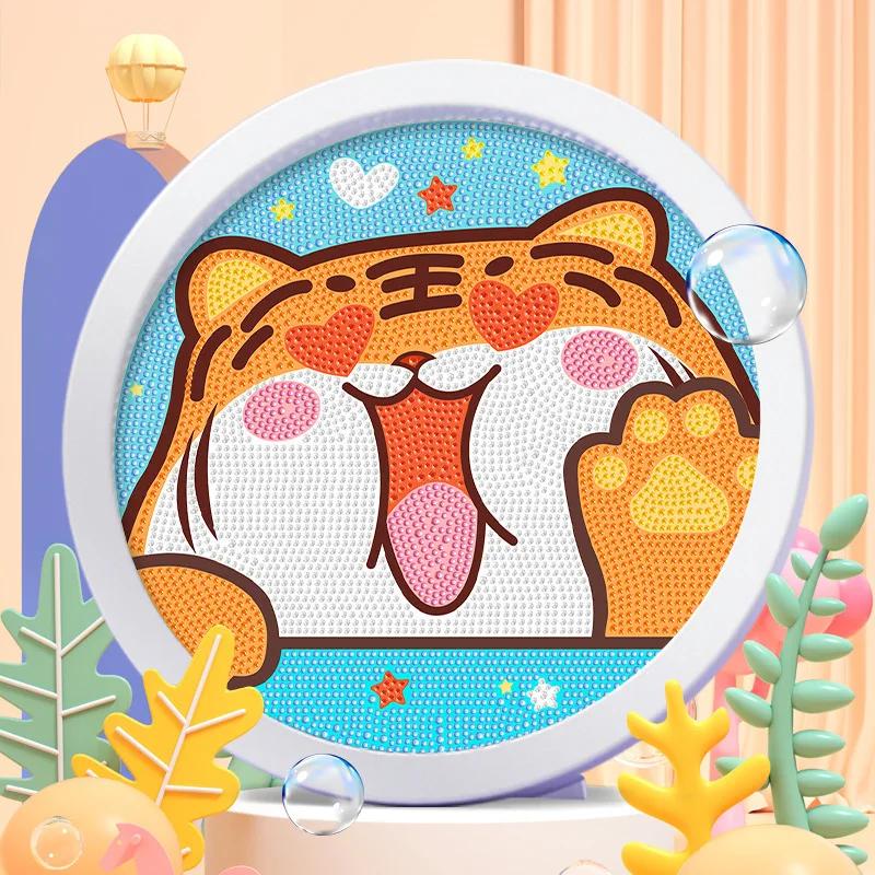 Kids Craft Unicorn Diamond Painting Kitten Children's Handmade Dinosaur Creative Diamond Stickers Tiger Diy Point Diamond Paint