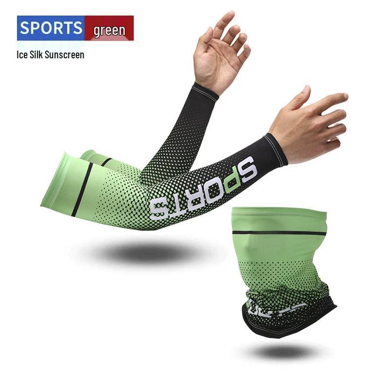 Men's Cycling Arm Sleeves: Ice Silk, Sun Protection, Breathable Summer Headband & Mask