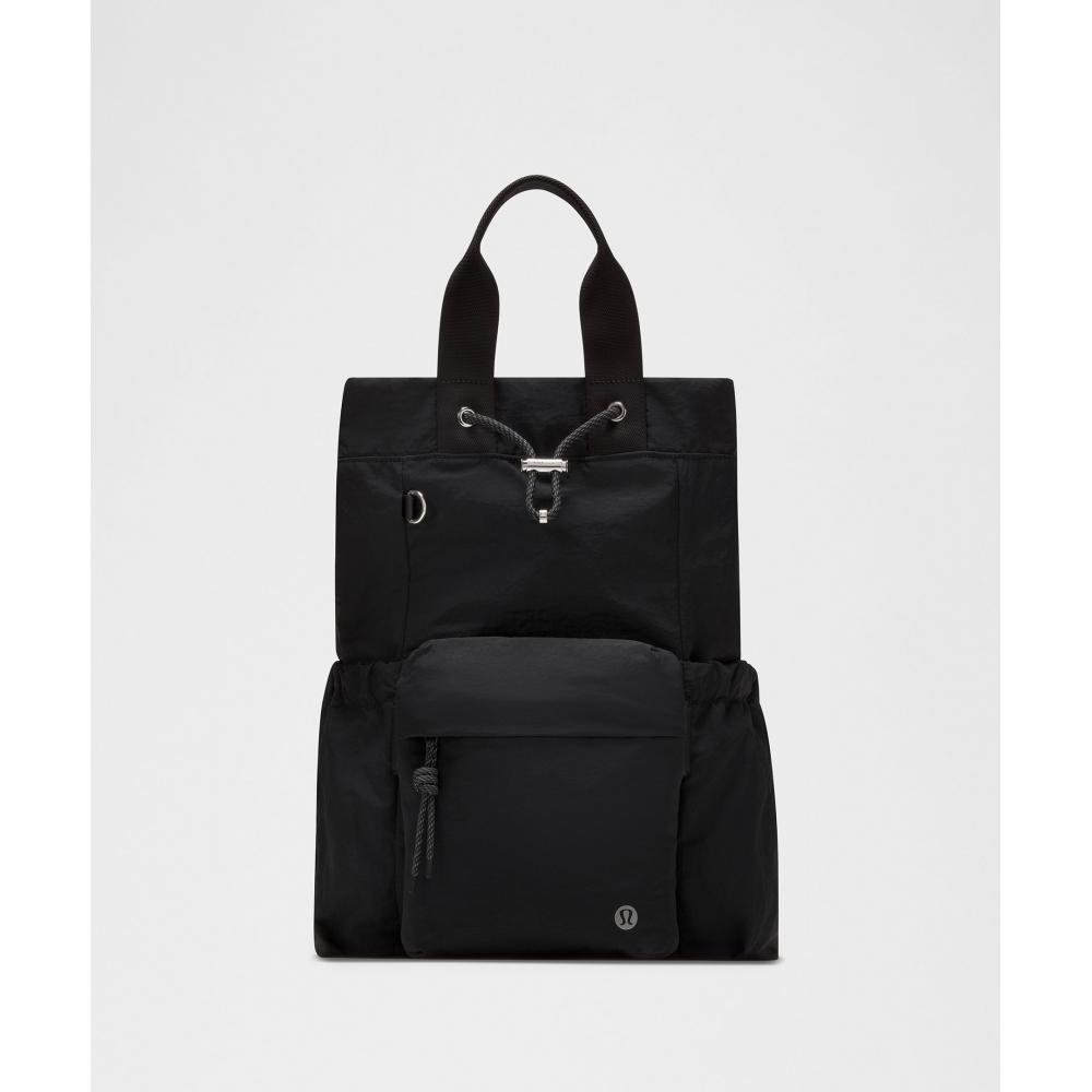 Lululemon 2-In-1 Drawstring Bucket Bag Blk Slvr